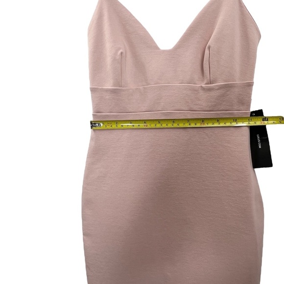 NEW W/Tags Lulus Don’t Tell ‘Em Blush Pink Bodycon Midi Dress Fitted Stretchy Sm - Picture 7 of 16